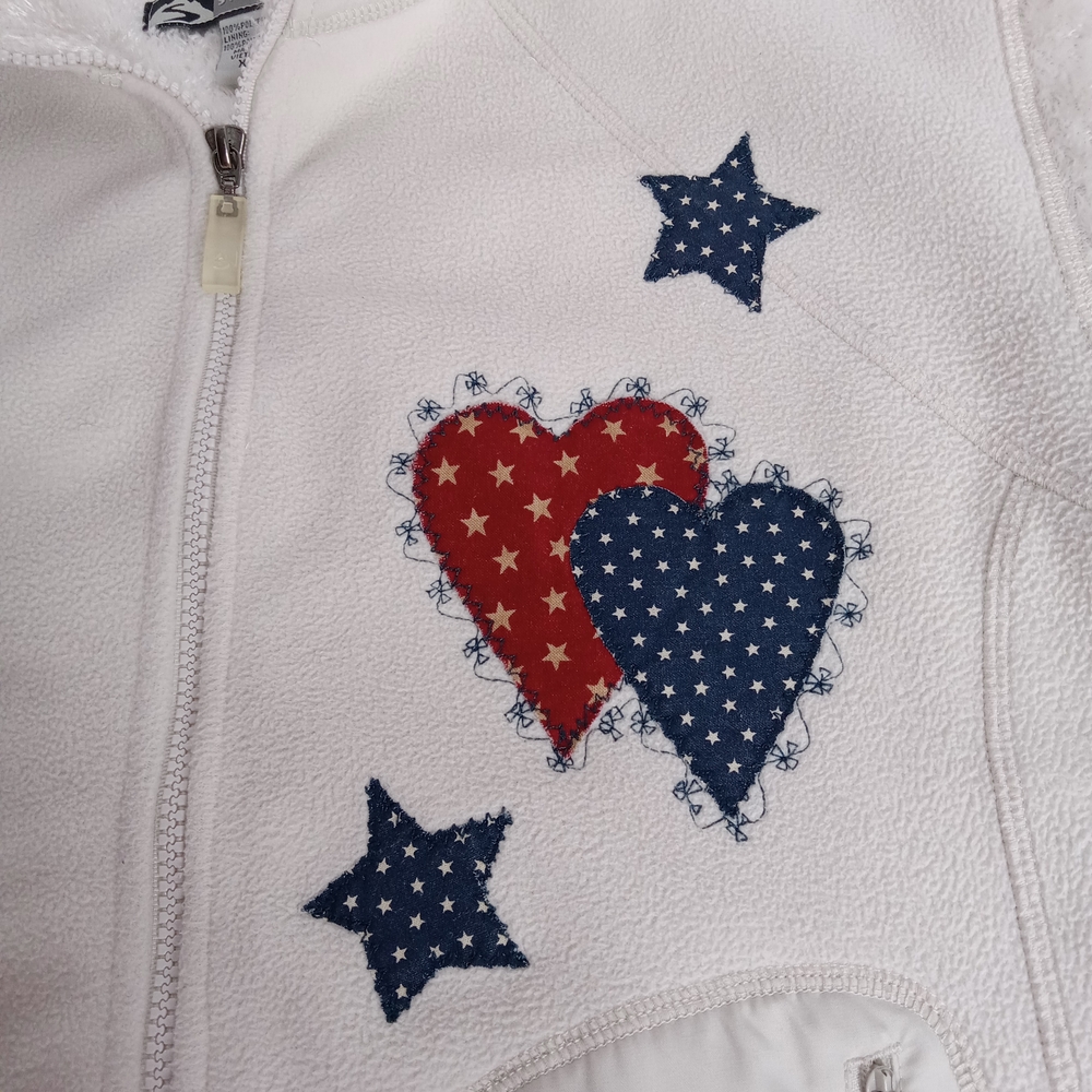 STORM CREEK WOMEN'S VEST WITH HEART AND STAR ACCENTS IVORY XL - Picture 5 of 8